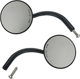 BILTWELL Mirrors - Utility - Side View - Round - Perch - Black - Pair 6503-400-132