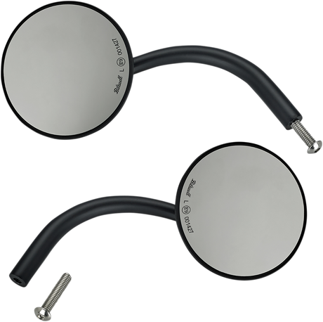 BILTWELL Mirrors - Utility - Side View - Round - Perch - Black - Pair 6503-400-132