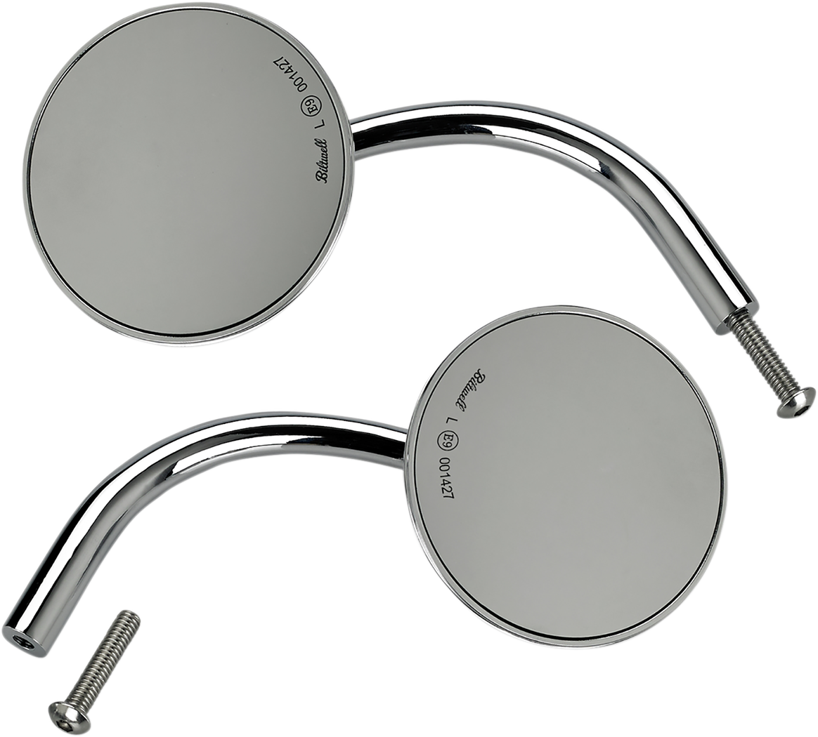 BILTWELL Mirrors - Utility - Side View - Round - Perch - Chrome - Pair 6503-400-532