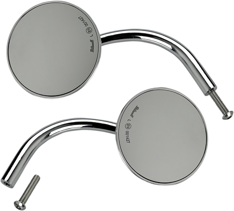 BILTWELL Mirrors - Utility - Side View - Round - Perch - Chrome - Pair 6503-400-532