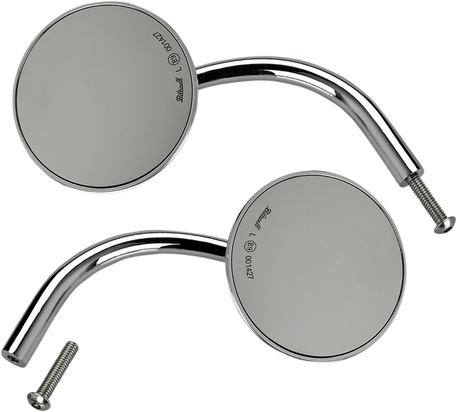 BILTWELL Mirrors - Utility - Side View - Round - Perch - Chrome - Pair 6503-400-532