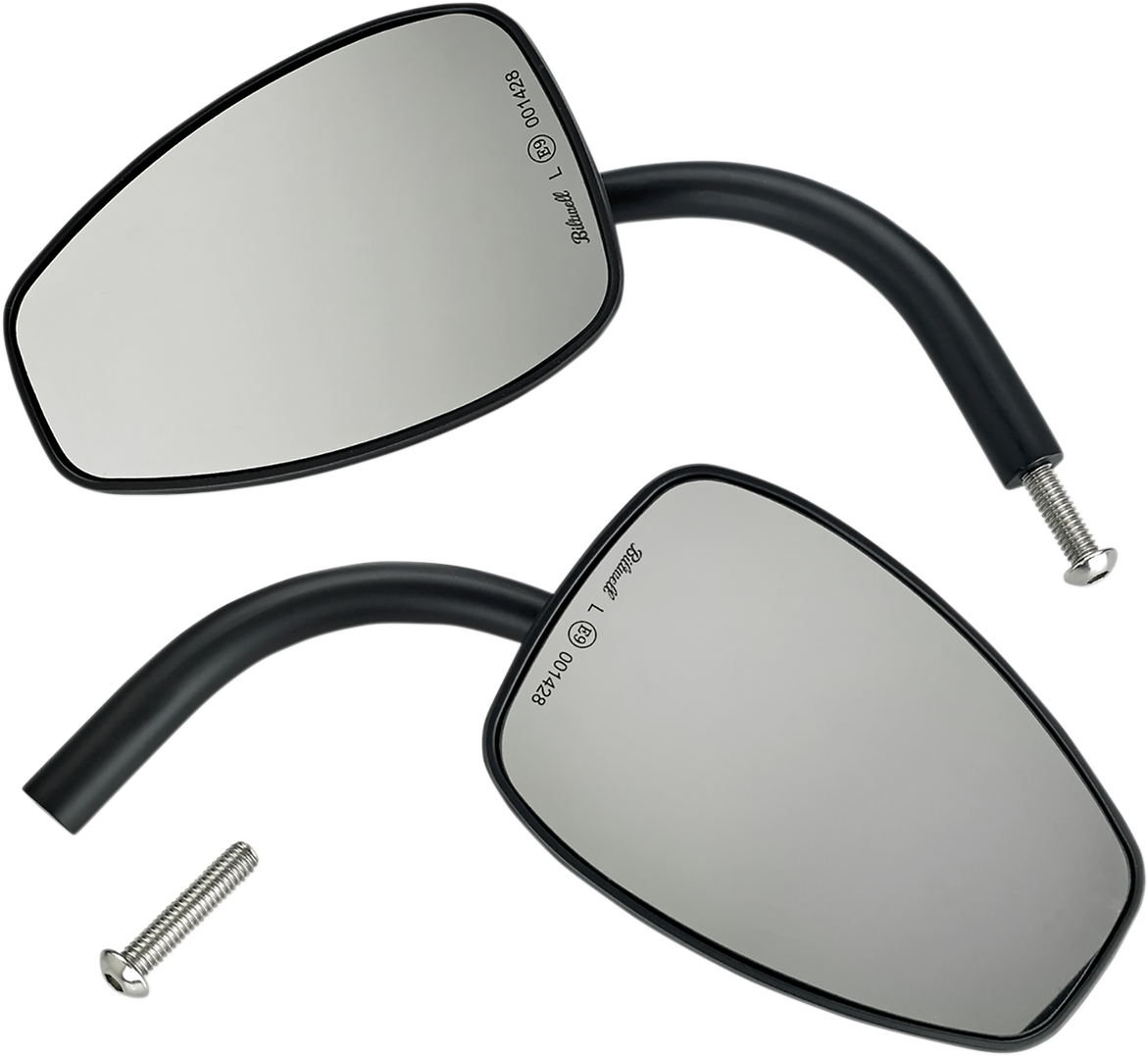 BILTWELL Mirrors - Utility - Side View - Teardrop - Perch - Black - Pair 6504-400-132
