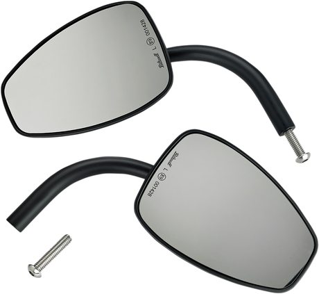 BILTWELL Mirrors - Utility - Side View - Teardrop - Perch - Black - Pair 6504-400-132