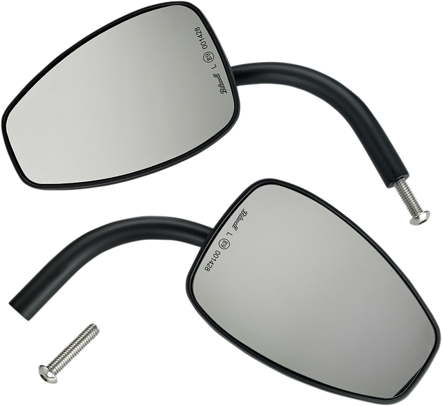 BILTWELL Mirrors - Utility - Side View - Teardrop - Perch - Black - Pair 6504-400-132