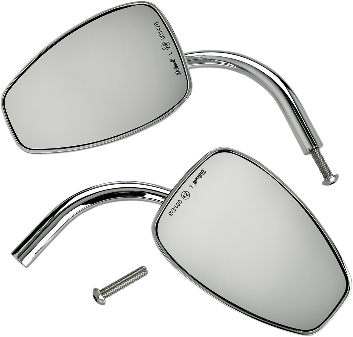 BILTWELL Mirrors - Utility - Side View - Teardrop - Perch - Chrome - Pair 6504-400-532