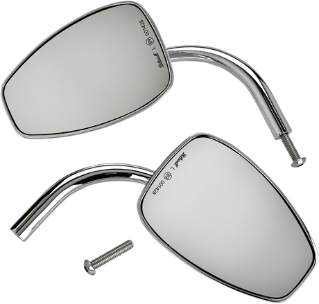 BILTWELL Mirrors - Utility - Side View - Teardrop - Perch - Chrome - Pair 6504-400-532