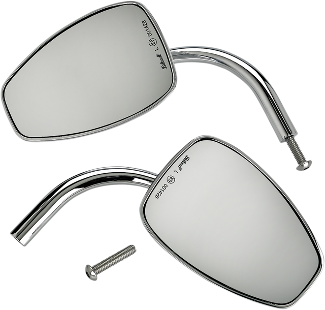 BILTWELL Mirrors - Utility - Side View - Teardrop - Perch - Chrome - Pair 6504-400-532