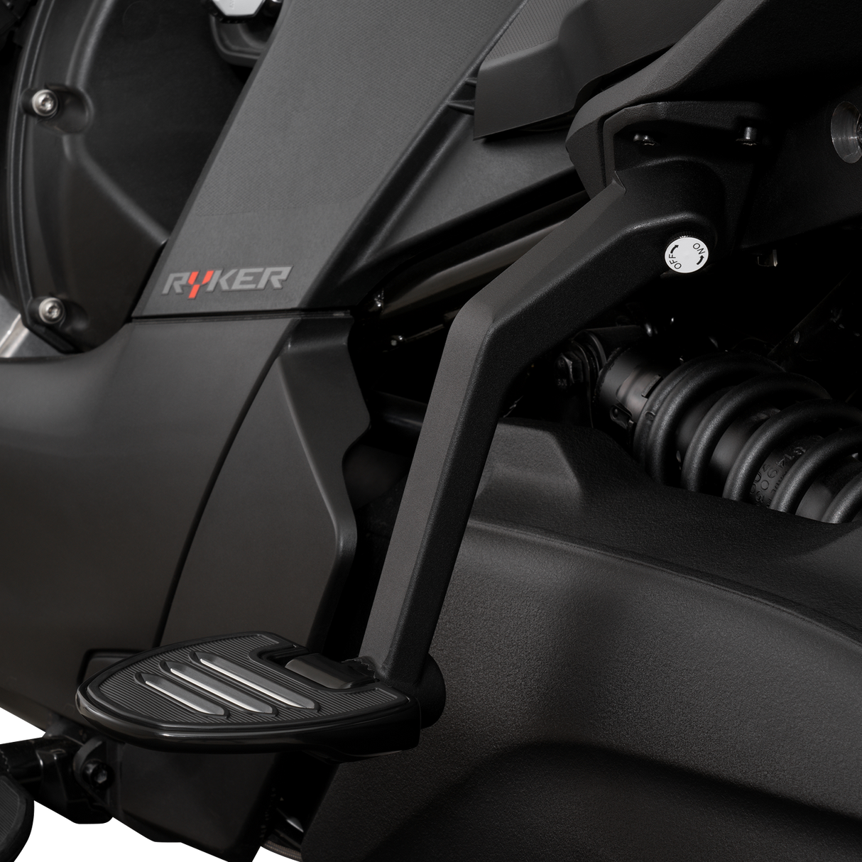 SHOW CHROME Adjustable Passenger Boards - Black - Ryker 41-413BK
