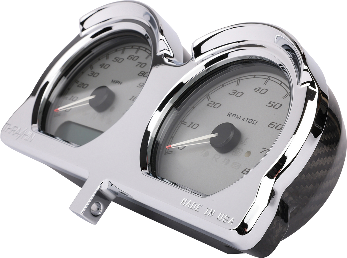 THRASHIN SUPPLY CO. Gauge Relocation Kit - Chrome TSC-2707-3