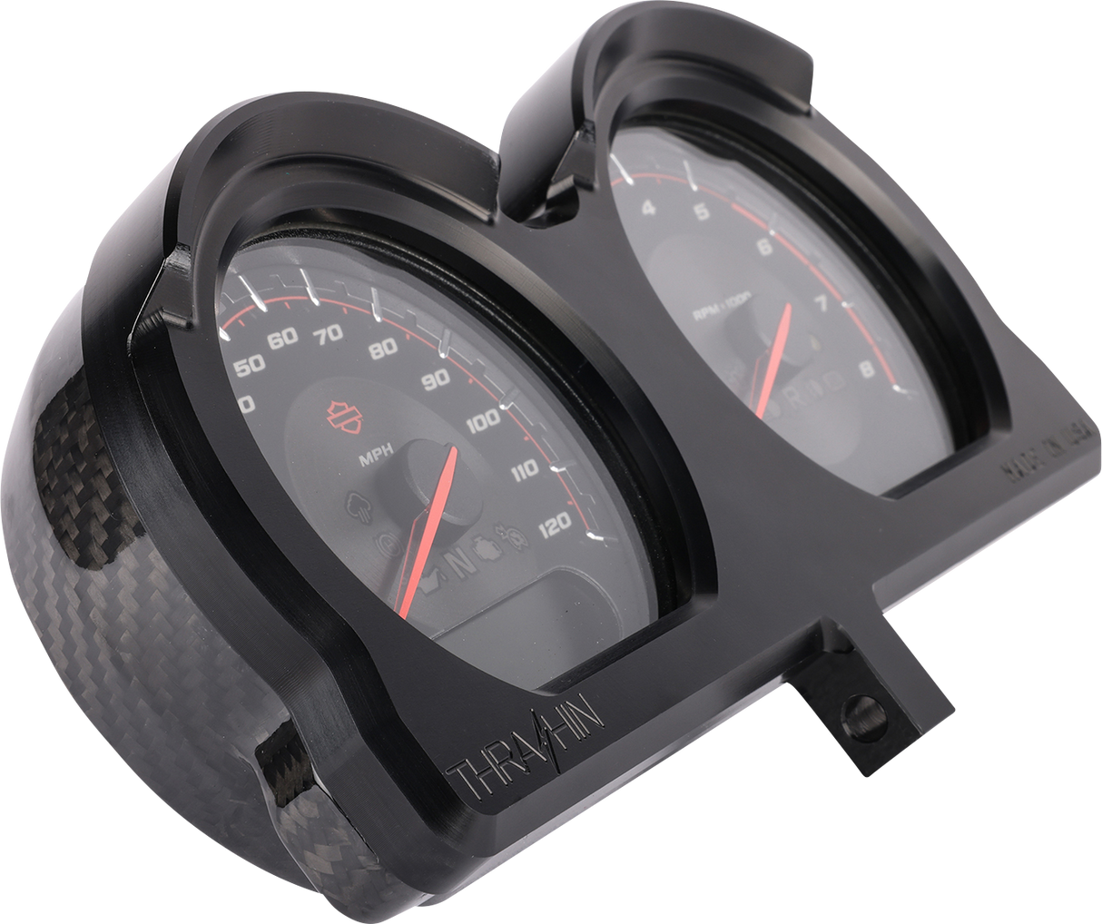 THRASHIN SUPPLY CO. Gauge Relocation Kit - Black TSC-2707-1