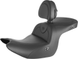 SADDLEMEN RoadSofa™ Seat - with Backrest - Black w/ Black Stitching - Heated - GL1800 '18-'24 H18-07-187BRHCT