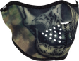 ZAN HEADGEAR Neoprene Half Mask - Woodland Camo Tie Dye Skull WNFM611H