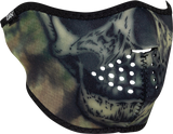 ZAN HEADGEAR Neoprene Half Mask - Woodland Camo Tie Dye Skull WNFM611H