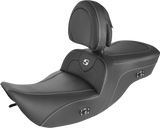 SADDLEMEN Heated Roadsofa™ Seat - Carbon Fiber - w/ Backrest 897-06-185BRHC