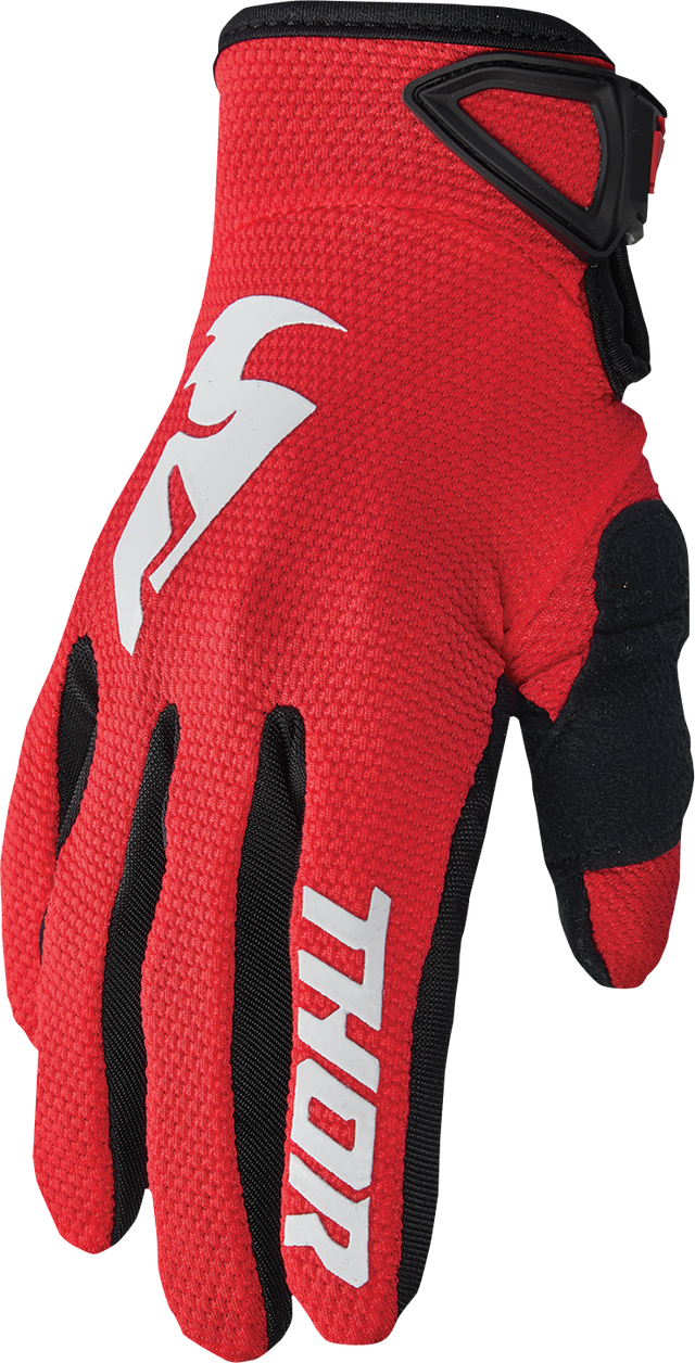 Thor Sector Gloves - Red/White - Large 3330-7270 - Cycle City Outdoors