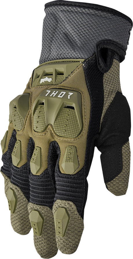 Thor Terrain Gloves - Army/Charcoal - XS 3330-7285 - Cycle City Outdoors