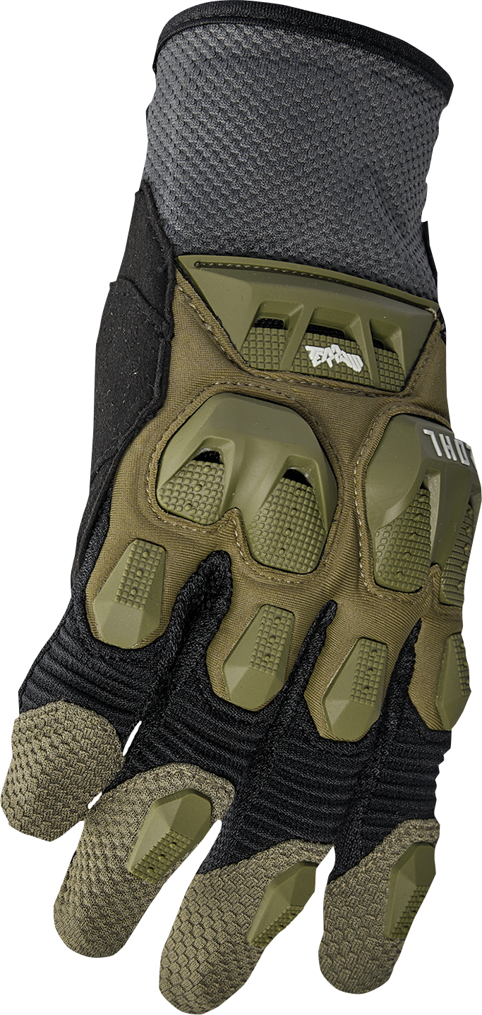 Thor Terrain Gloves - Army/Charcoal - XS 3330-7285 - Cycle City Outdoors