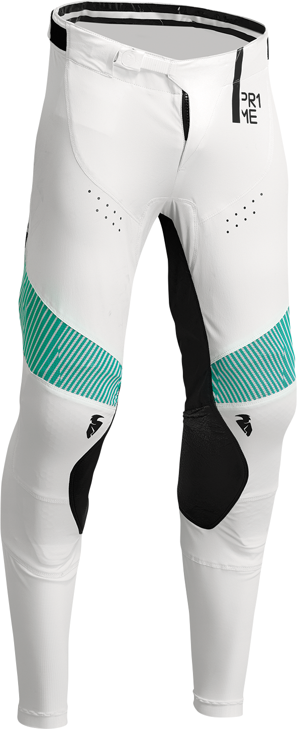 Thor Prime Tech Pants - White/Teal - 34 2901-10142 - Cycle City Outdoors