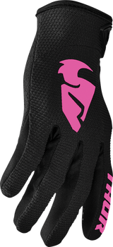 THOR Women's Sector Gloves - Black/Pink - Large 3331-0244