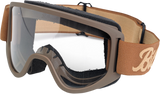 BILTWELL Moto 2.0 Goggle - Script - Chocolate - Clear Lens 2101-5801-012