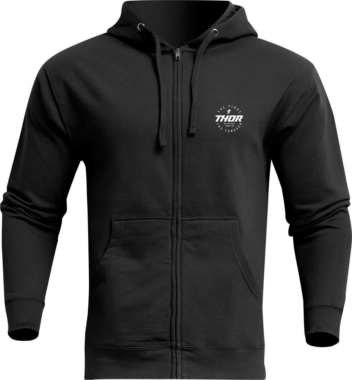 Thor Stadium Zip-Up Hooded Sweatshirt - Black - Large 3050-6318 - Cycle City Outdoors