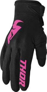 THOR Women's Sector Gloves - Black/Pink - Small 3331-0242