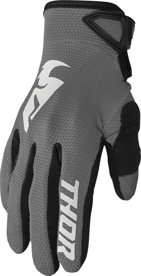 Thor Sector Gloves - Gray/White - Large 3330-7276 - Cycle City Outdoors