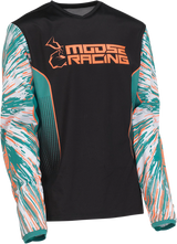 MOOSE RACING Youth Agroid Jersey - Teal/Orange/Black - Small 2912-2252 - Cycle City Outdoors