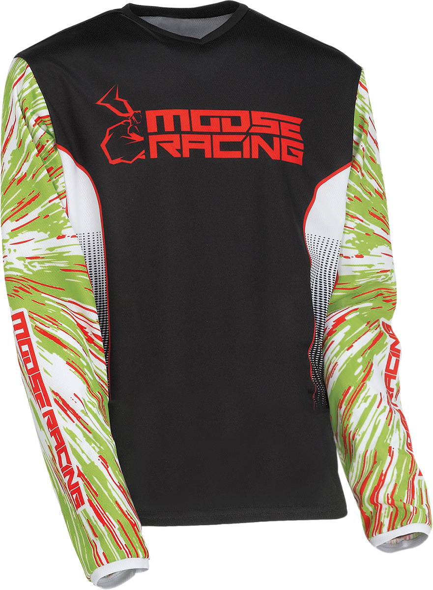 MOOSE RACING Youth Agroid Jersey - Green/Red/Black - XS 2912-2266 - Cycle City Outdoors