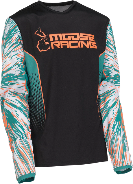 MOOSE RACING Youth Agroid Jersey - Teal/Orange/Black - Large 2912-2254 - Cycle City Outdoors