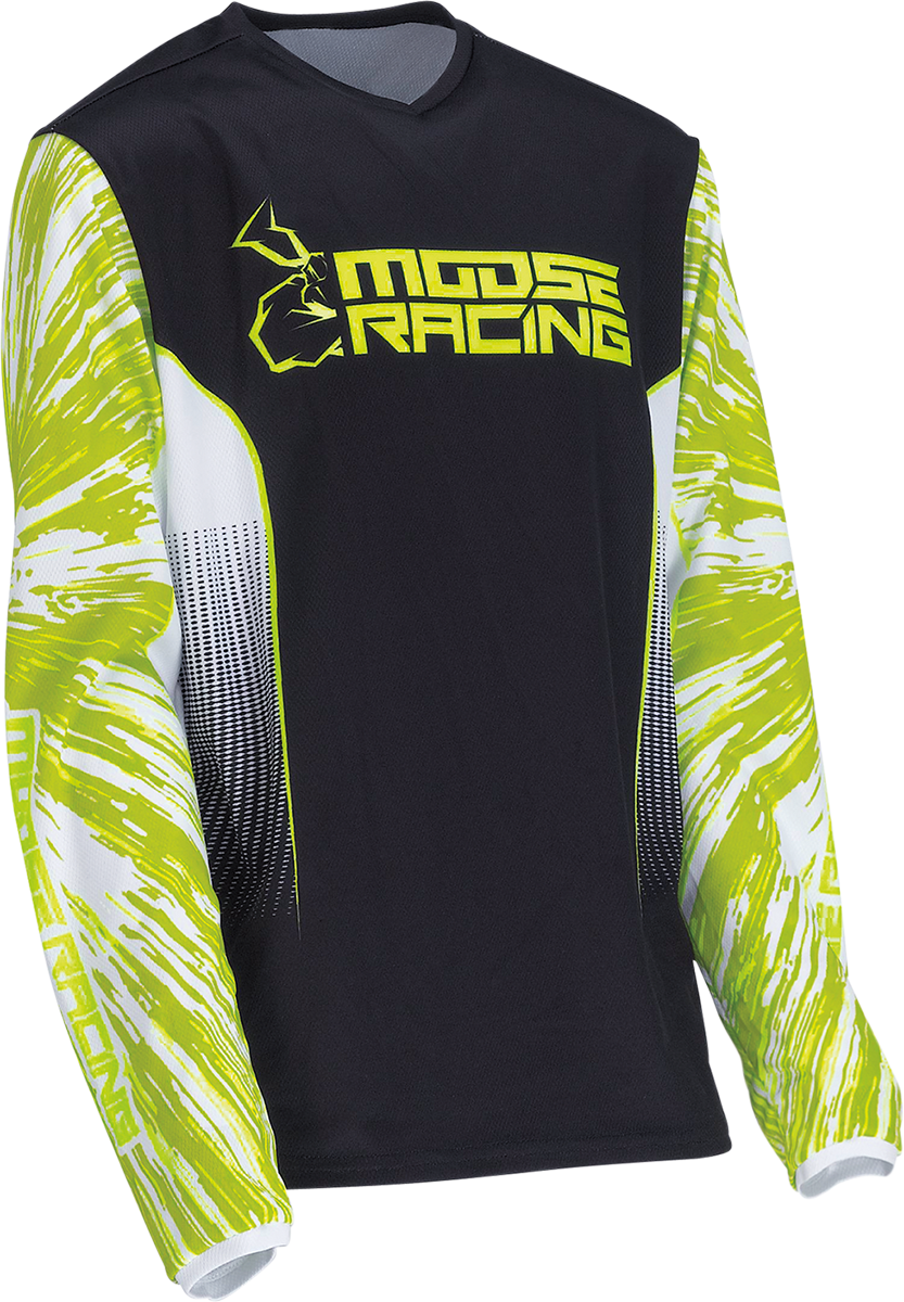MOOSE RACING Youth Agroid Jersey - Hi-Vis/Black - Large 2912-2274 - Cycle City Outdoors