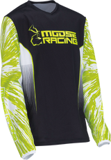 MOOSE RACING Youth Agroid Jersey - Hi-Vis/Black - Large 2912-2274 - Cycle City Outdoors