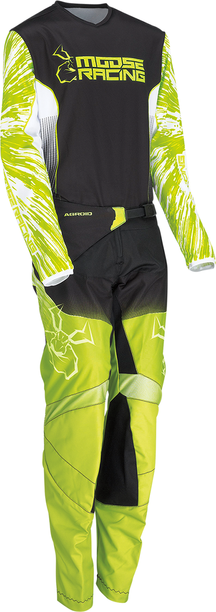 MOOSE RACING Youth Agroid Jersey - Hi-Vis/Black - Large 2912-2274 - Cycle City Outdoors