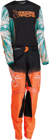 MOOSE RACING Youth Agroid Jersey - Teal/Orange/Black - Small 2912-2252 - Cycle City Outdoors