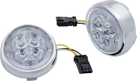 CIRO Turn Signal Insert - Front - Chrome/Clear 45403