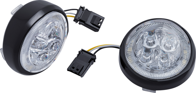 CIRO Turn Signal Insert - Front - Black/Clear 45423