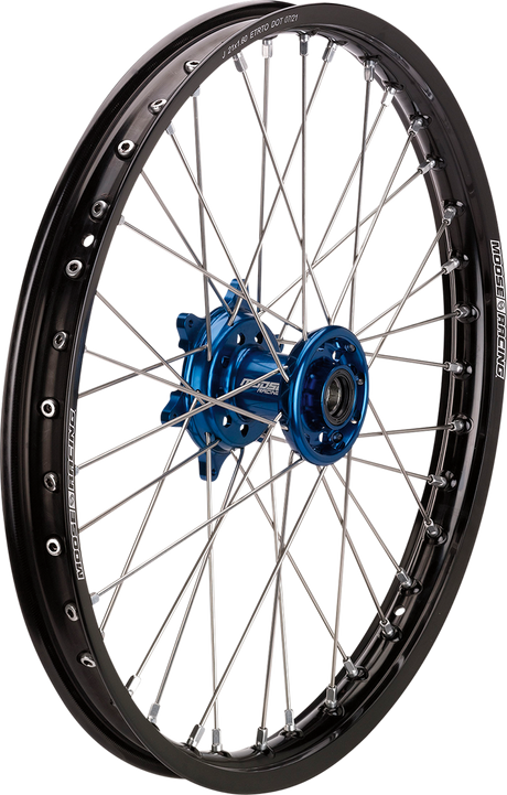 MOOSE RACING Wheel Assembly - SX-1 - Complete - Front - Black Wheel/Blue Hub - 21x1.6 - Husqvarna MF-16021-BKBU - Cycle City Outdoors