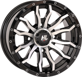 HIGH LIFTER Wheel - HL21 - Front/Rear - Gloss Black w/Machined - 22x7 - 5/4.5 - 4+3 (+10 mm) 22HL21-1145