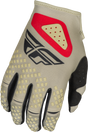Youth Kinetic Sym Gloves Light Grey/Red/Black Yl - Cycle City Outdoors