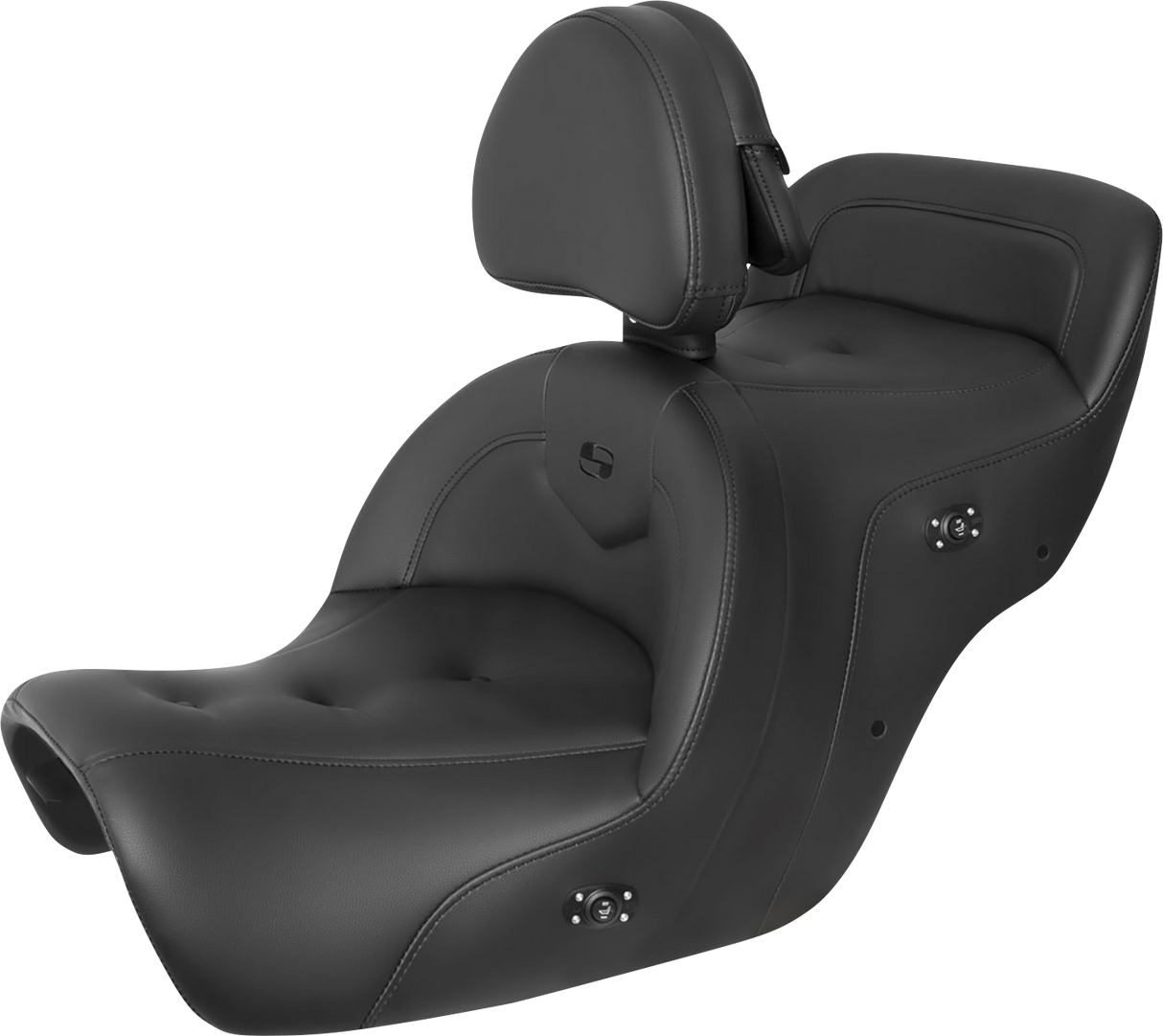 SADDLEMEN RoadSofa* Seat - with Backrest - Pillow Top - Black - Heated - GL1500 '88-'00 H88-07-181BRHCT