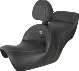 SADDLEMEN Roadsofa* Seat - Carbon Fiber - Includes Backrest - Black H88-07-185BR