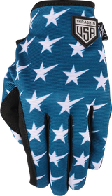 THRASHIN SUPPLY CO. Stars & Bolts Stealth Gloves - Red/Blue - Small SV1-12-08