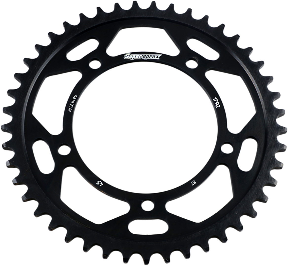 SUPERSPROX RFA-1792-45-BLK Edge Rear Sprocket - 45 Tooth - Black - Suzuki/Triumph | Street