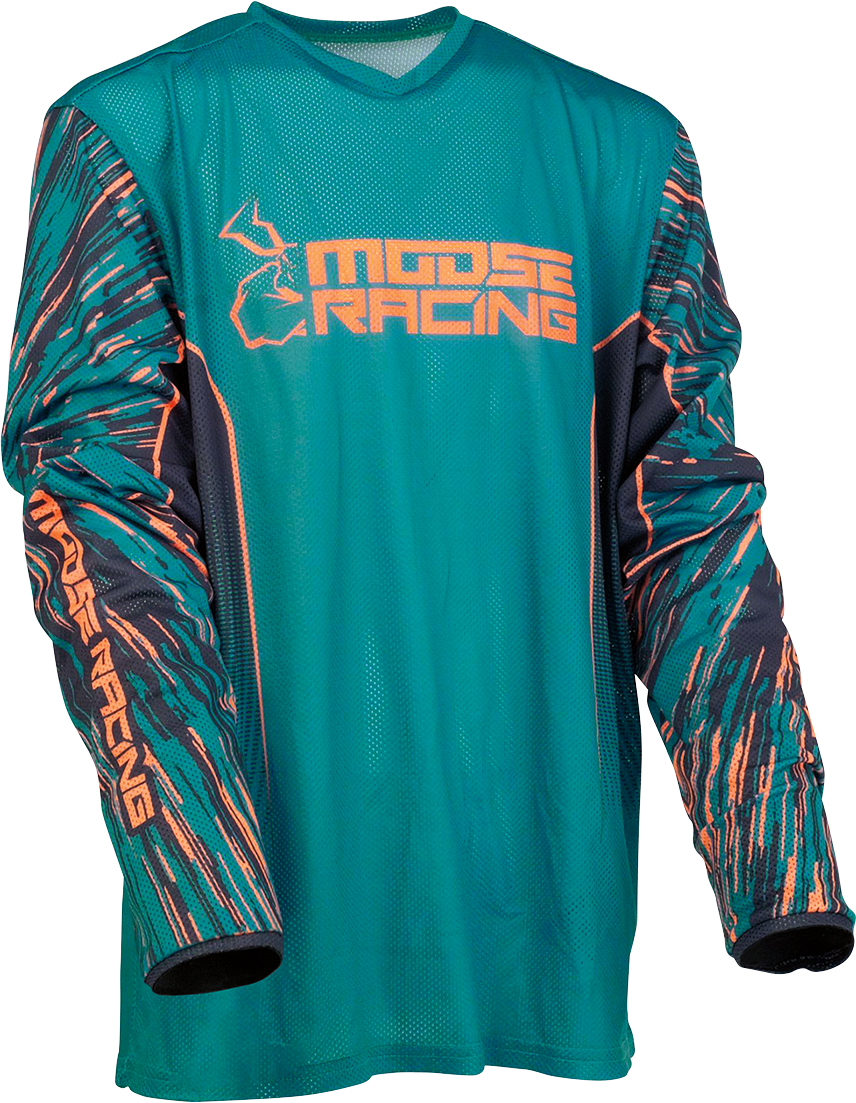 MOOSE RACING Youth Agroid Vented Jersey - Blue/Orange - Large 2912-2332 - Cycle City Outdoors