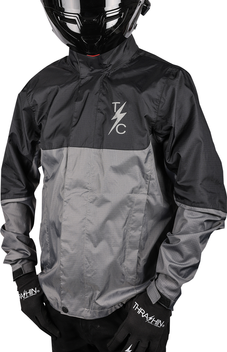 THRASHIN SUPPLY CO. Mission WP Rain Jacket - Black/Gray - Medium TMJ-11-09