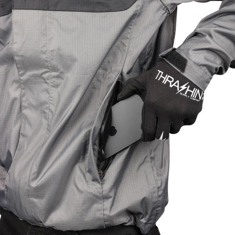 THRASHIN SUPPLY CO. Mission WP Rain Jacket - Black/Gray - Medium TMJ-11-09