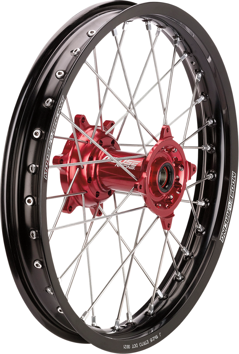 MOOSE RACING Wheel Assembly - SX-1 - Complete - Rear - Black Wheel/Red Hub - 18x2.15 BR-215-18BKRD - Cycle City Outdoors