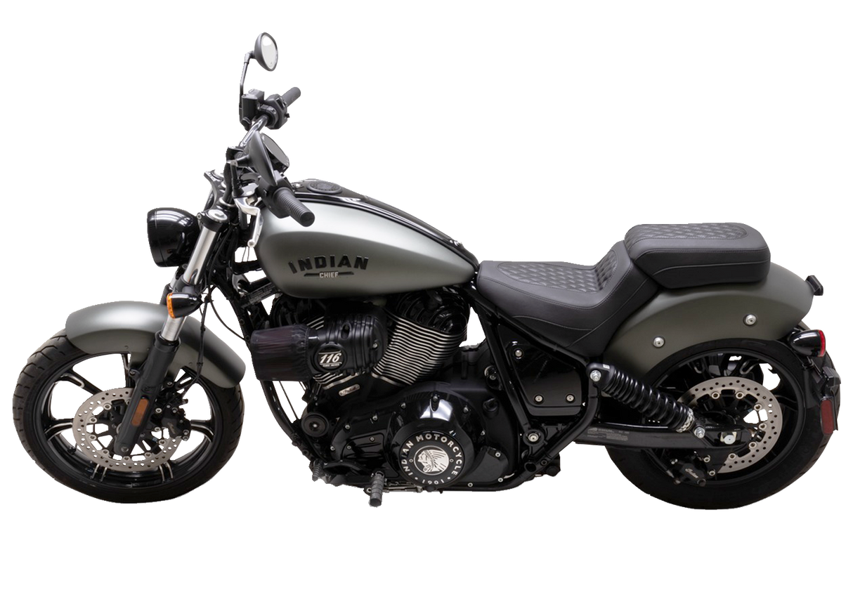 MUSTANG Squareback Seat - Solo - Black - Diamond Stitch - Chief '22-'24 88201