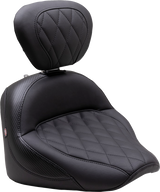 MUSTANG Solo Touring Seat - w/ Driver Backrest - Black - Diamond Stitch - Chief '22-'23 89740