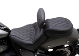 MUSTANG Solo Touring Seat - w/ Driver Backrest - Black - Diamond Stitch - Chief '22-'23 89740